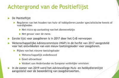 Dia presentatie positieflijst